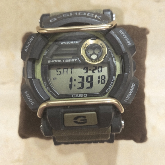 Casio G-Shock Olive Green and Gold Digital Watch - Picture 1 of 5
